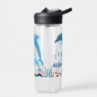 Cute & Colourful I Love Dolphins Quotes Name 