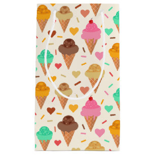 Cute Colourful Ice Cream Cone Pattern  Small Gift Bag