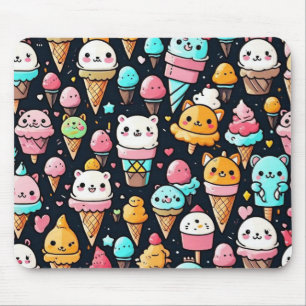 Cute colourful ice cream cones  mouse pad