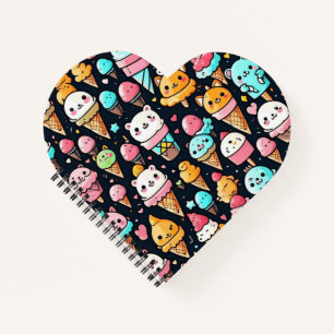 Cute colourful ice cream cones notebook