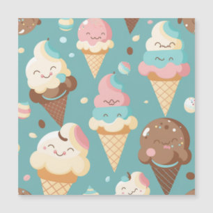 Cute colourful ice cream  magnetic invitation