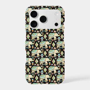 Cute colourful indian elephants pattern