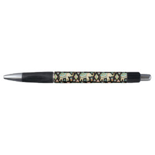 Cute colourful indian elephants pattern