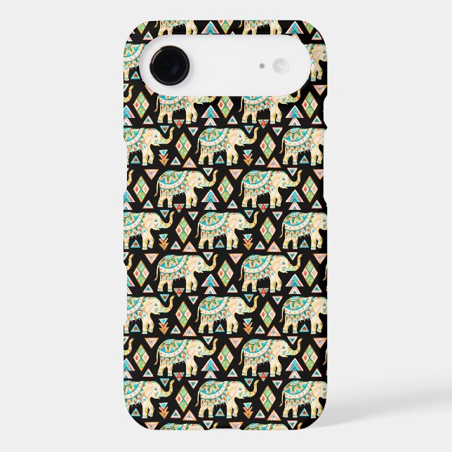 Cute colourful indian elephants pattern (Back)