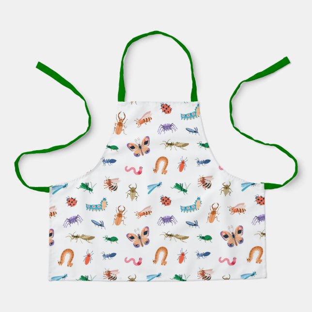 Cute Colourful Insect Pattern Apron (Front)