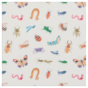 Cute Colourful Insect Pattern Fabric