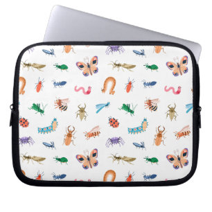 Cute Colourful Insect Pattern Laptop Sleeve