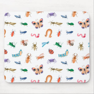 Cute Colourful Insect Pattern Mouse Pad