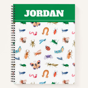 Cute Colourful Insect Pattern Notebook