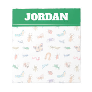 Cute Colourful Insect Pattern Notepad