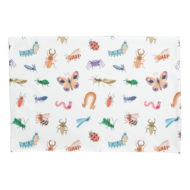 Cute Colourful Insect Pattern Pillowcase (Front)
