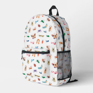 Cute Colourful Insect Pattern Printed Backpack