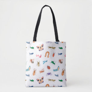 Cute Colourful Insect Pattern Tote Bag