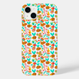 Cute colourful insects patterns Case-Mate iPhone 14 plus case