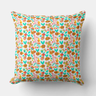 Cute colourful insects patterns cushion