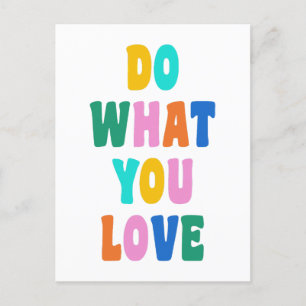 Cute Colourful Inspirational Quote Bold Typography Postcard