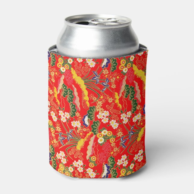 Cute colourful japanese floral patterns can cooler (Can Front)