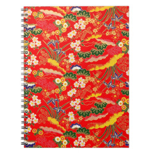 Cute colourful japanese floral patterns notebook