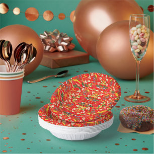 Cute colourful japanese floral patterns paper plate