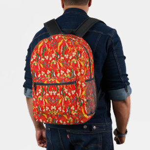 Cute colourful japanese floral patterns printed backpack