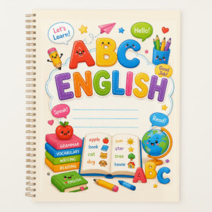 Cute Colourful Kids ABC English Learning Planner