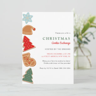 Cute Colourful Kids Christmas Cookie Exchange Part Invitation