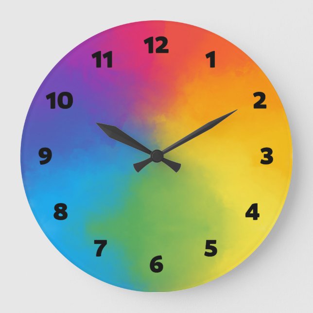 Cute Colourful kids room Large Clock (Front)