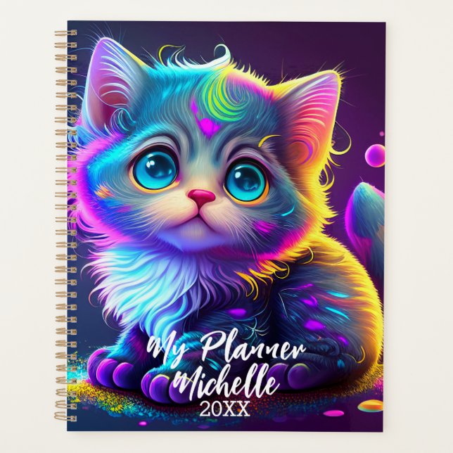 Cute Colourful Kitten Planner (Front)