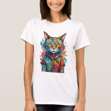 Cute Colourful Kitty Cat Abstract Art Design