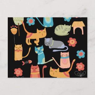 Cute Colourful Kitty Cats Gifts for Cat Lovers Postcard