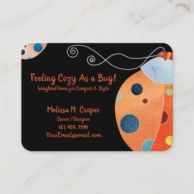 Cute Colourful Ladybug Business Card (Front)