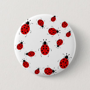 Cute colourful ladybugs clip art 6 cm round badge