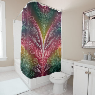 Cute colourful leaves of reds and blues shower curtain