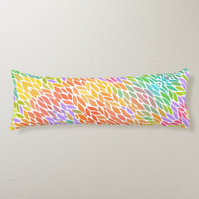 Cute colourful leaves pattern body cushion (Front)