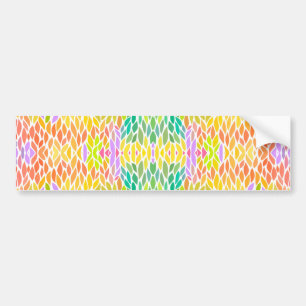 Cute colourful leaves pattern bumper sticker