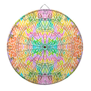 Cute colourful leaves pattern dartboard
