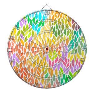 Cute colourful leaves pattern dartboard