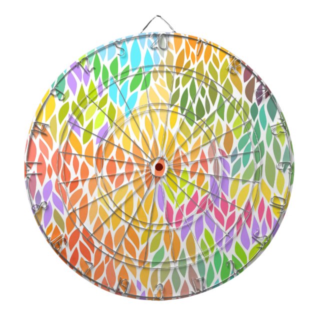 Cute colourful leaves pattern dartboard (Front)