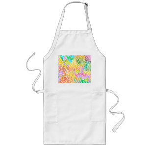 Cute colourful leaves pattern long apron