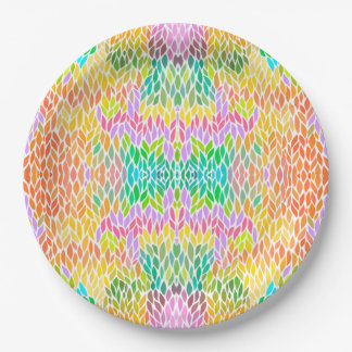 Cute colourful leaves pattern paper plate