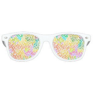 Cute colourful leaves pattern retro sunglasses