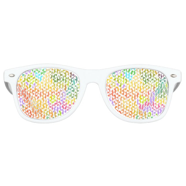 Cute colourful leaves pattern retro sunglasses (Front)