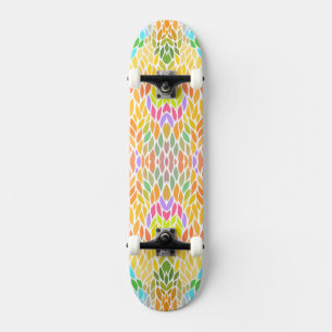 Cute colourful leaves pattern skateboard