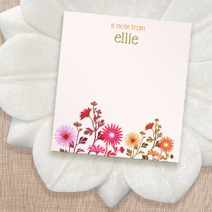 Cute Colourful Light pink Wildflower Floral Notepad