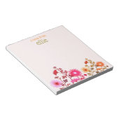 Cute Colourful Light pink Wildflower Floral Notepad (Angled)
