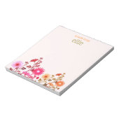Cute Colourful Light pink Wildflower Floral Notepad (Rotated)