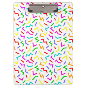 Cute colourful lines patterns clipboard