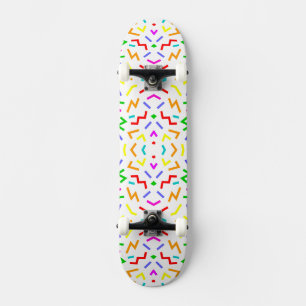 Cute colourful lines patterns skateboard