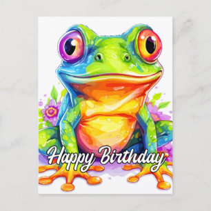 Cute Colourful Little Froggie Postcard