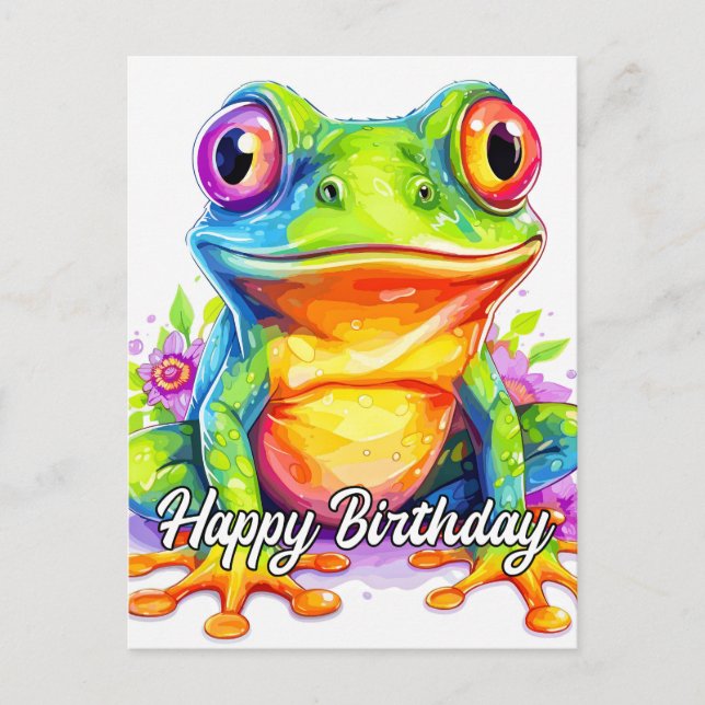 Cute Colourful Little Froggie Postcard (Front)